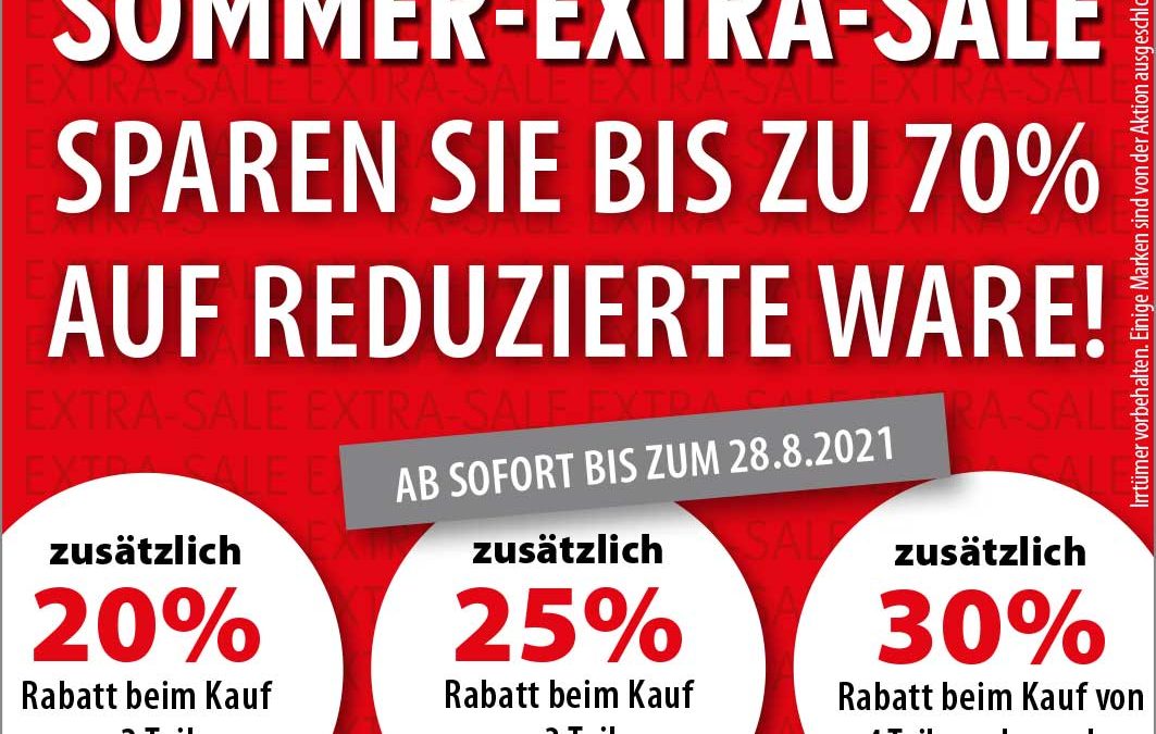 Sommer-Extra-Sale bis 28. August 2021